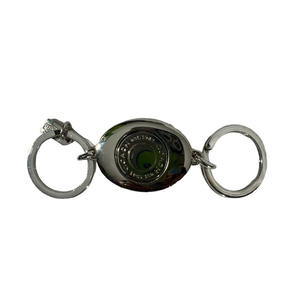 Coach Signature Valet Interlocking 2 in 1 Logo Silver Keychain PD2-20 - Picture 3 of 4